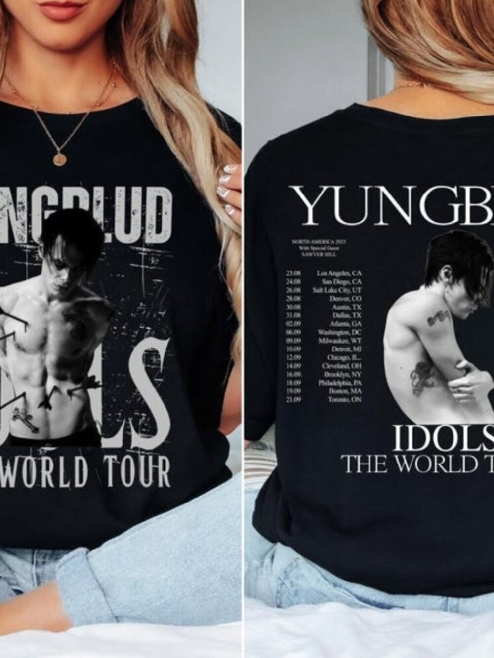 YUNGBLUD - Idols The World Tour T-shirt Retro Concert Band Shirt